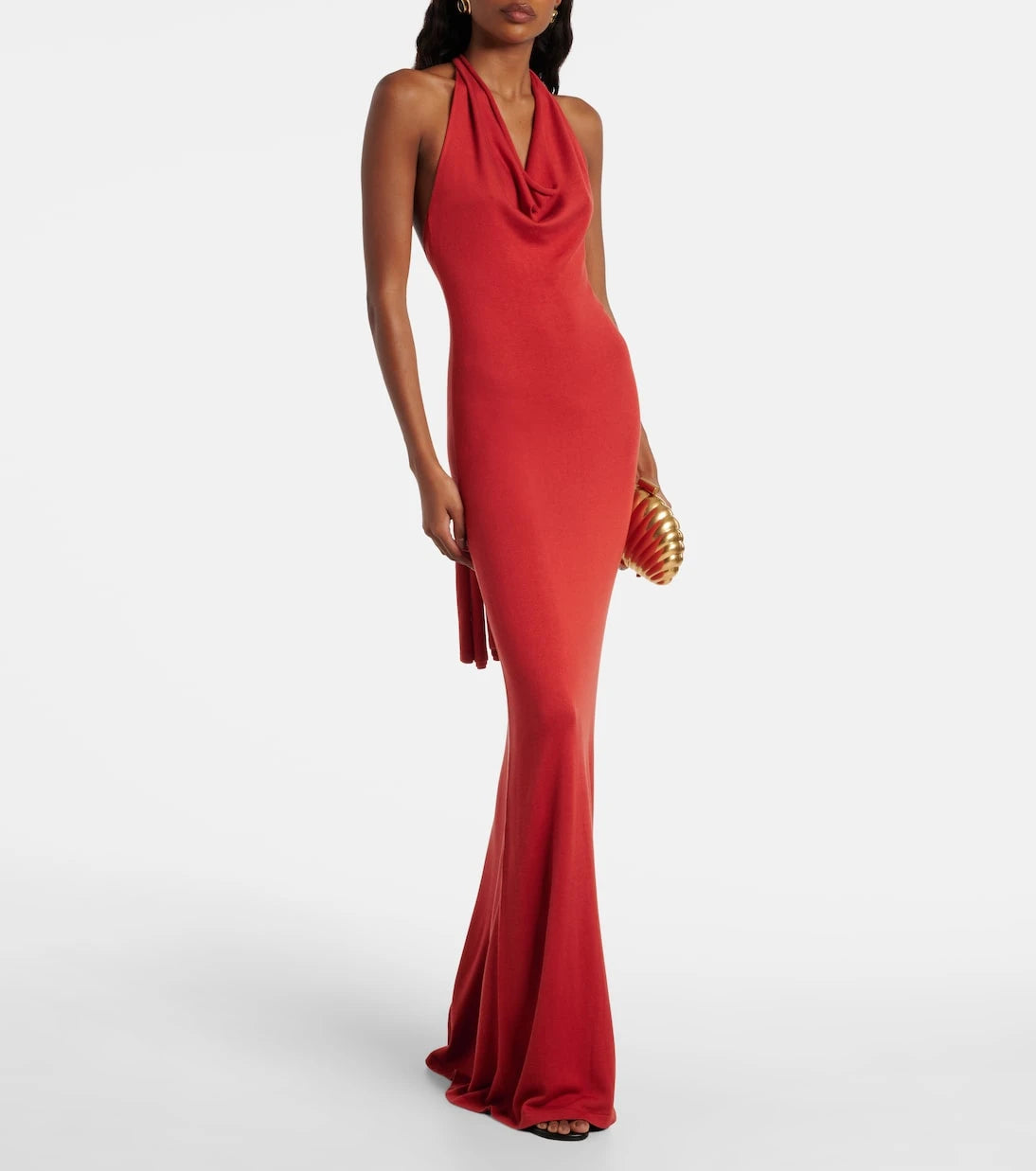 Aya Muse - Scarf-detail silk-blend jersey gown