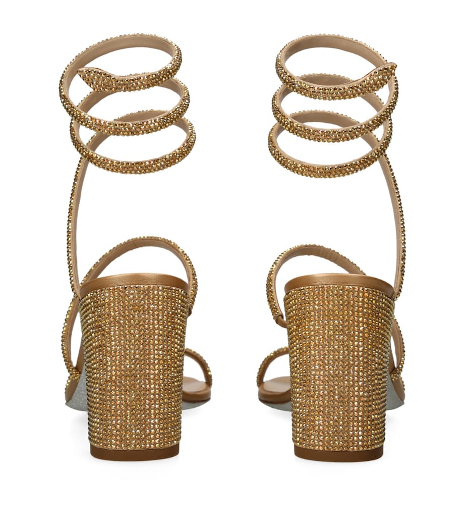 René Caovilla Gold Embellished Cleo Sandals 80