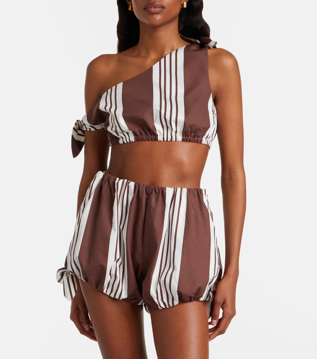 Posse - Rosie striped cotton shorts