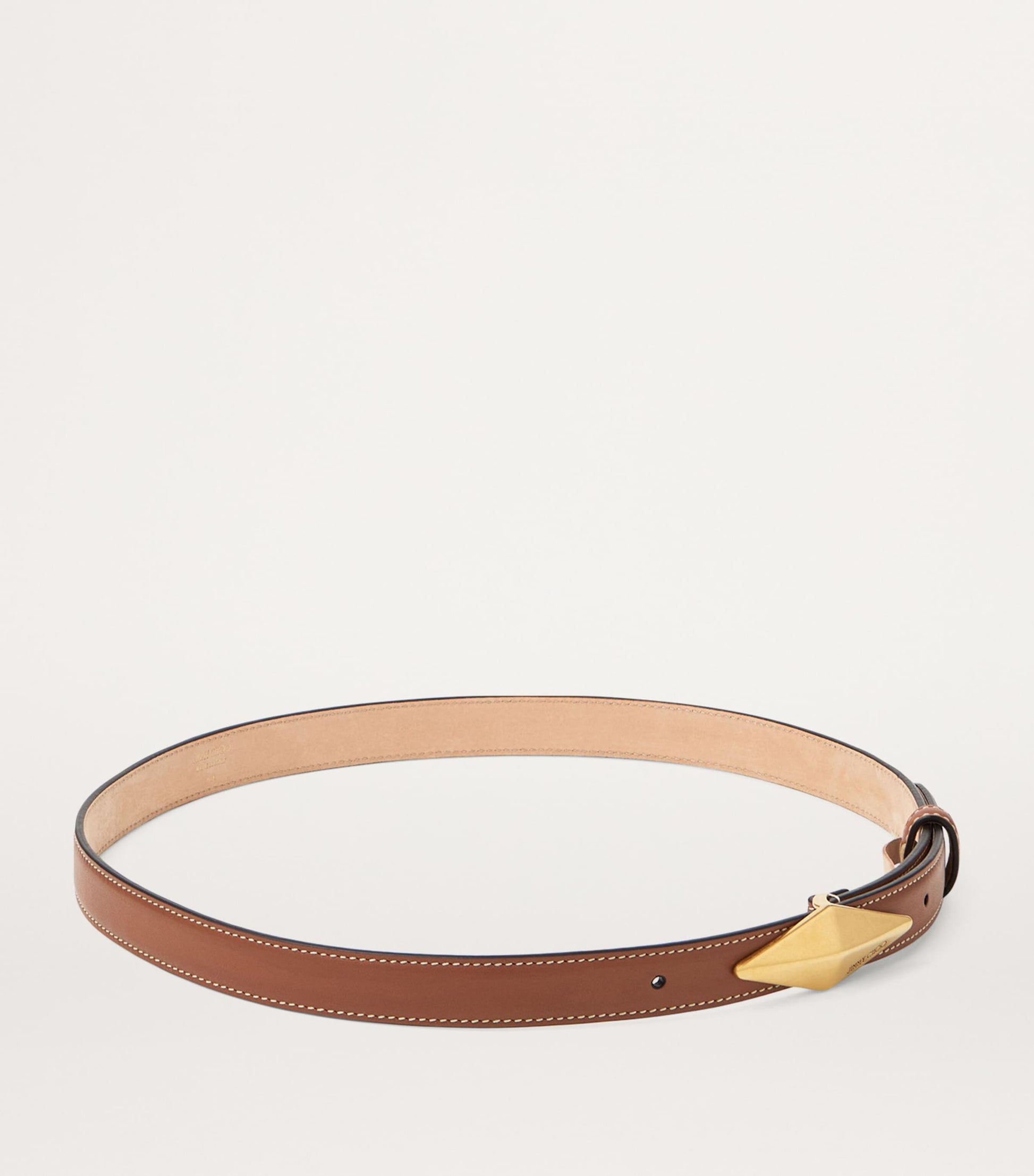 Jimmy Choo Brown Leather Diamond Belt