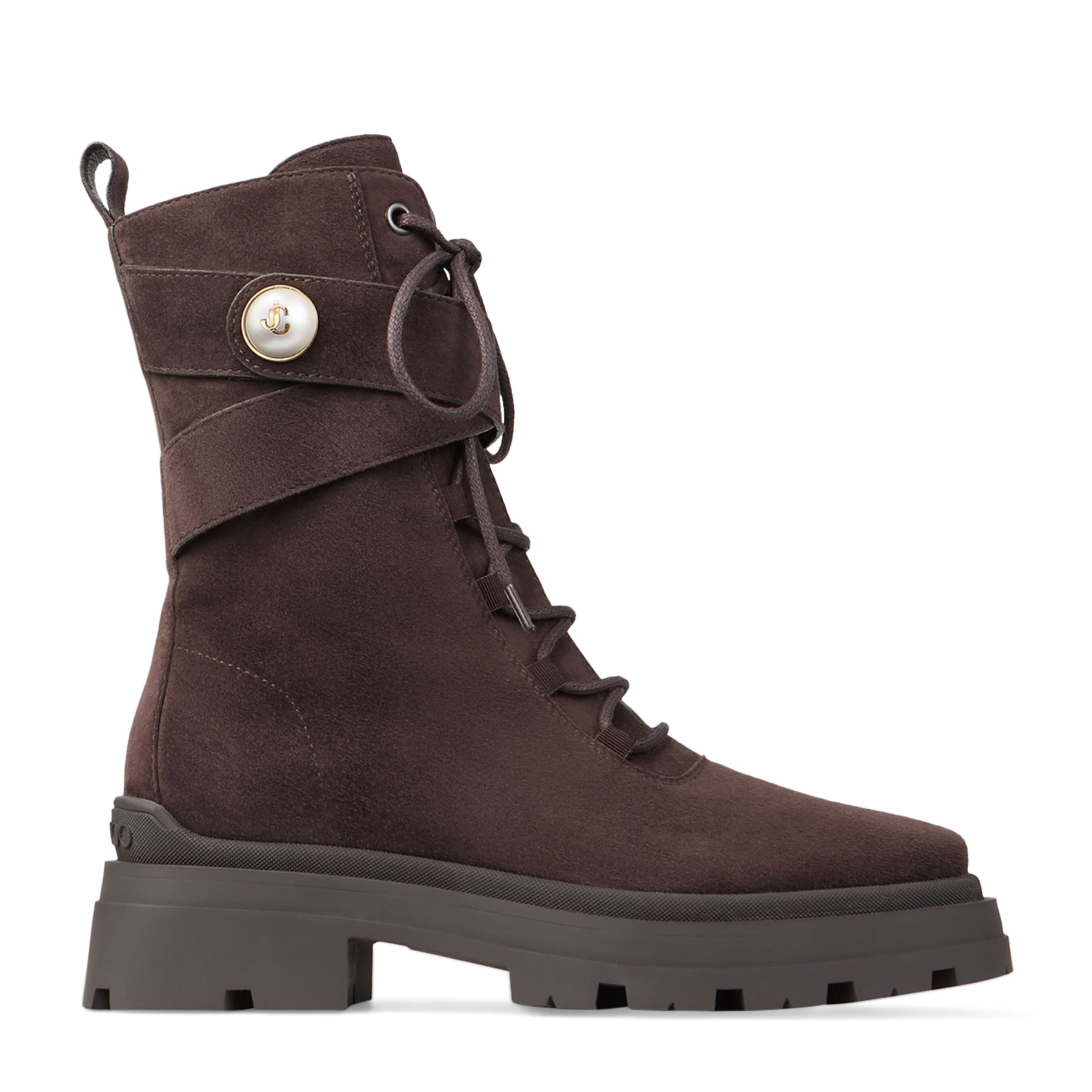 Brown Noemi 45 Suede Biker Boots