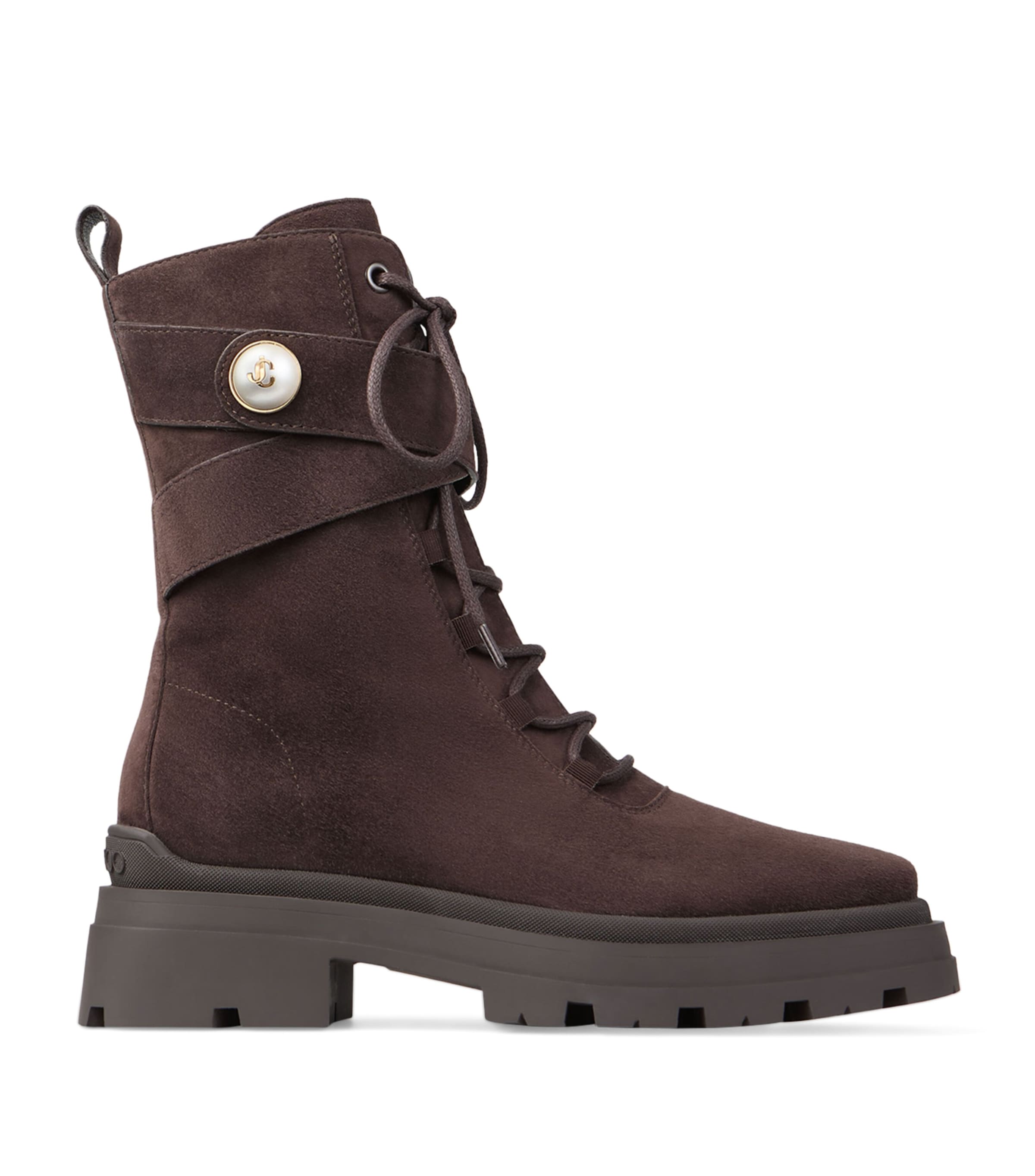 Brown Noemi 45 Suede Biker Boots