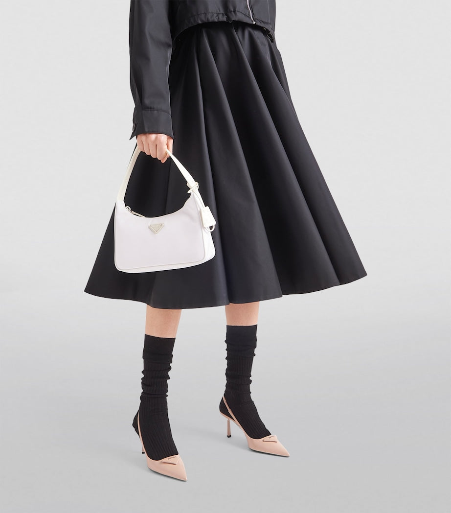 Prada Nude Brushed Leather Slingback Pumps 75