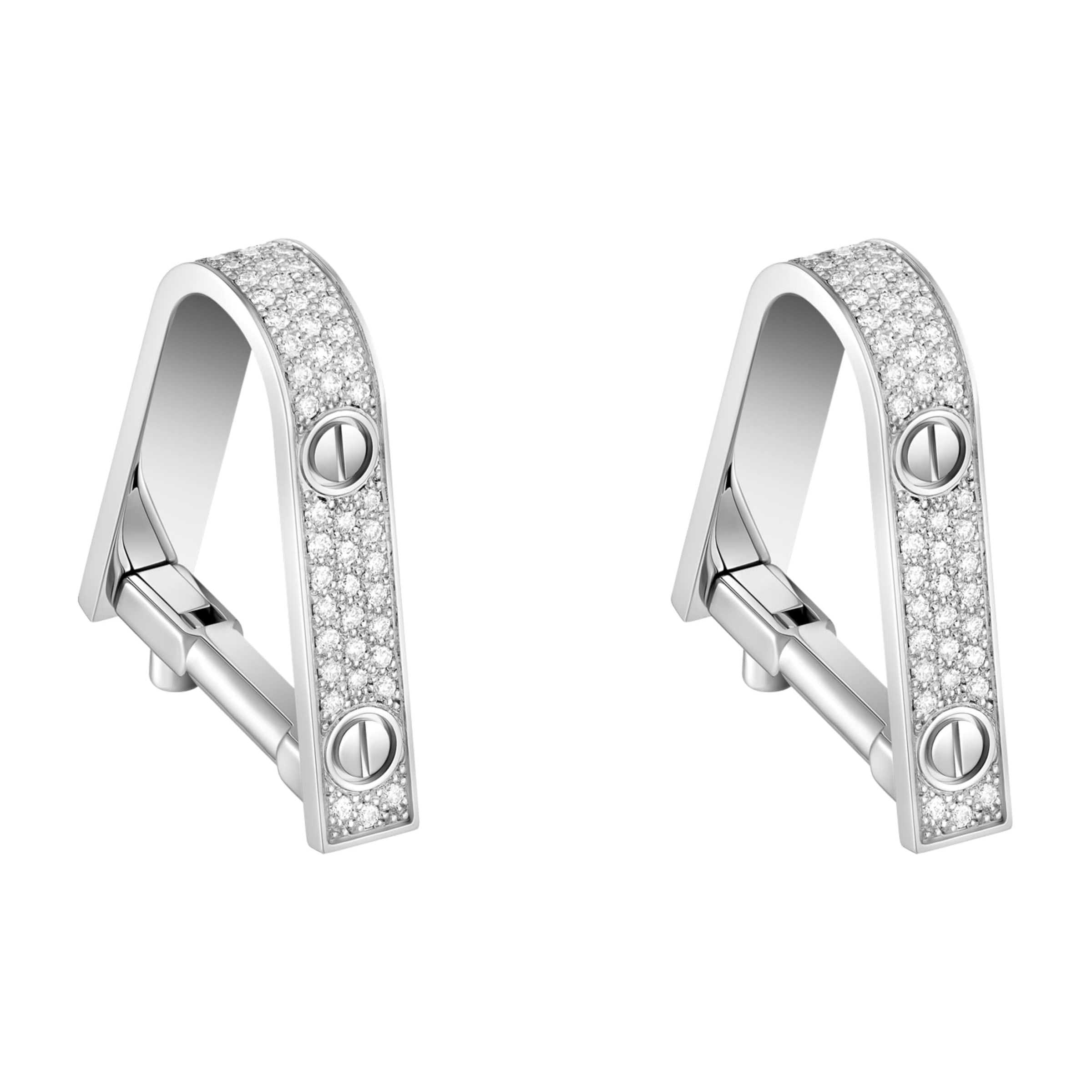White Gold and Diamond LOVE Cufflinks