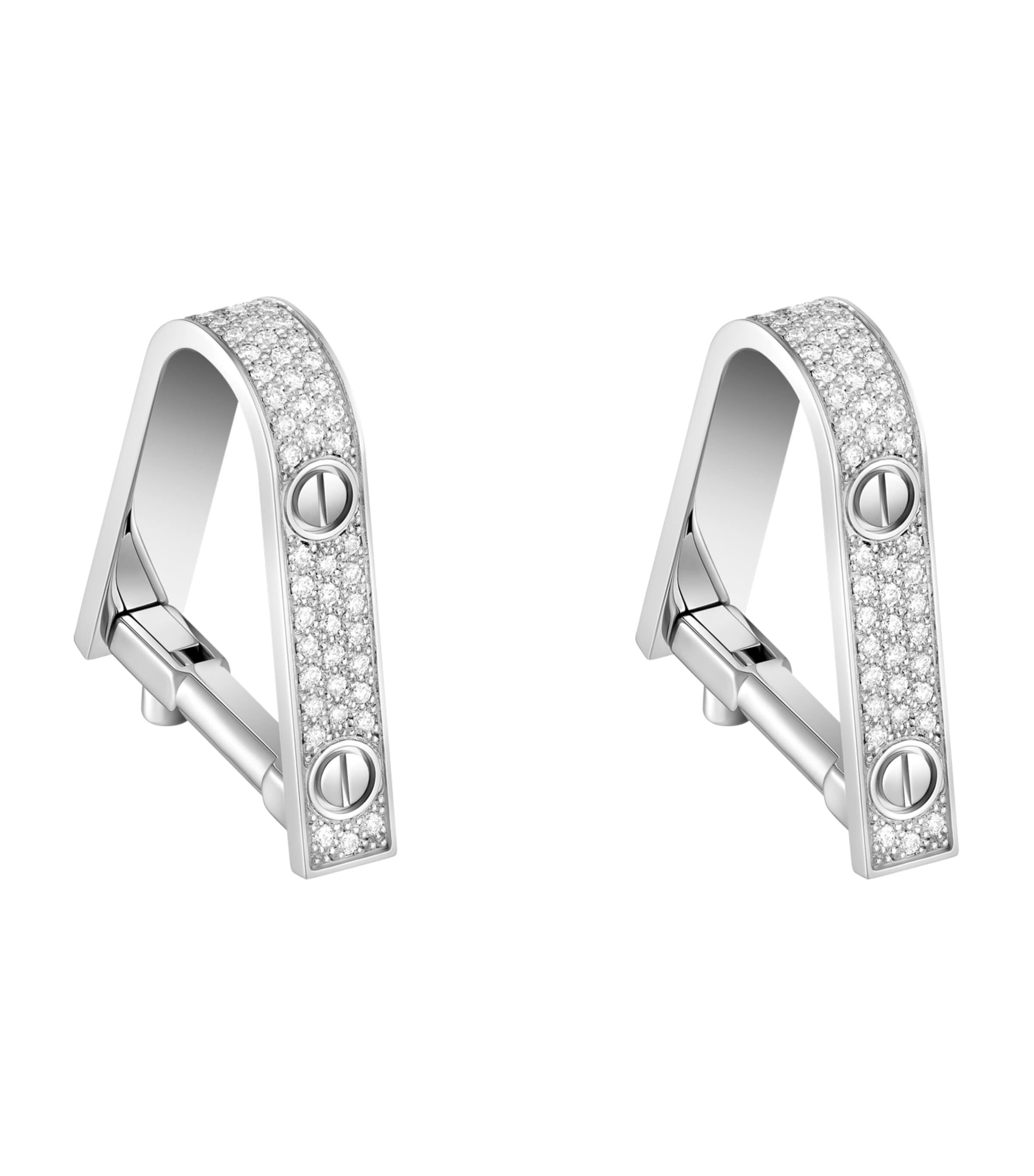 White Gold and Diamond LOVE Cufflinks