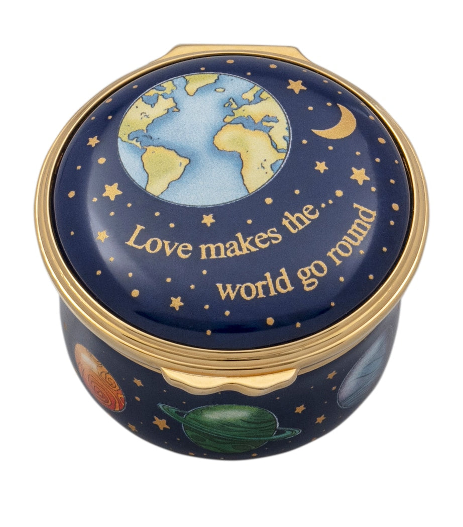 Halcyon Days Enamel Love Makes The World Go Round Box