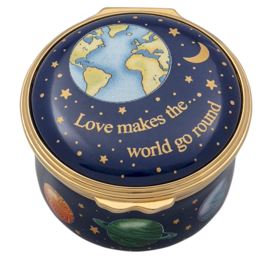 Halcyon Days Enamel Love Makes The World Go Round Box