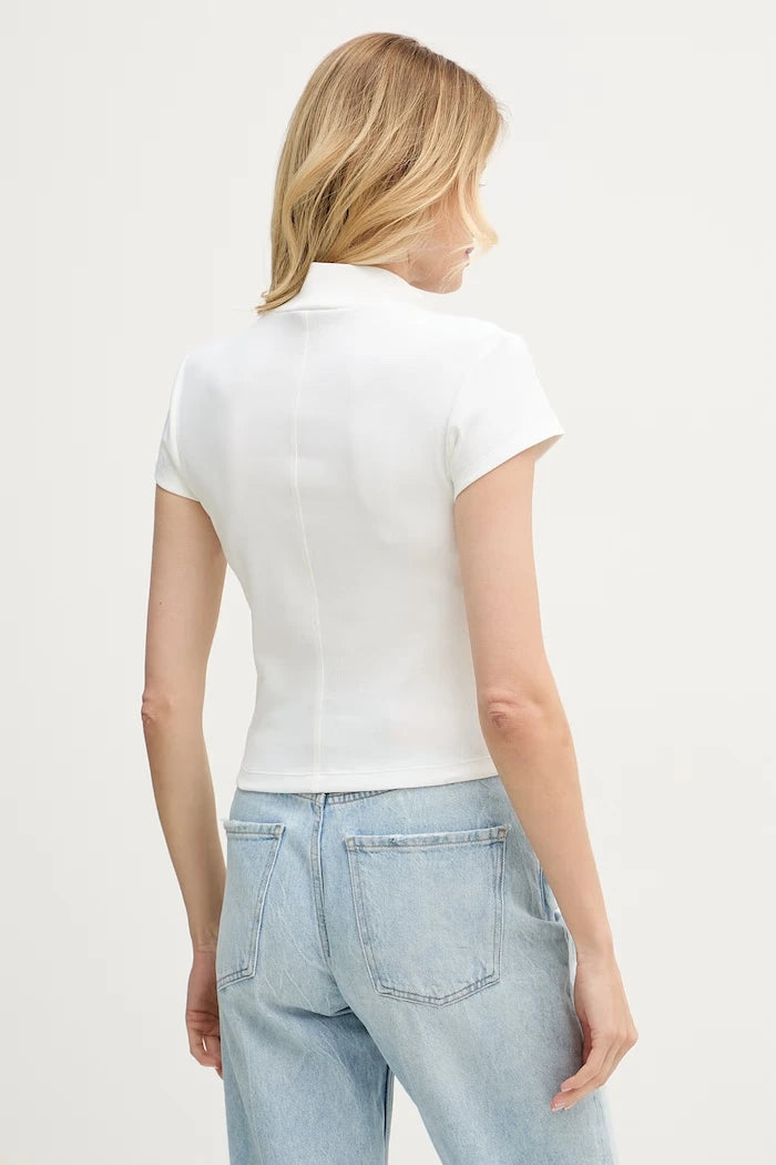 Calvin Klein Jeans kadın pamuklu elastan kısa top