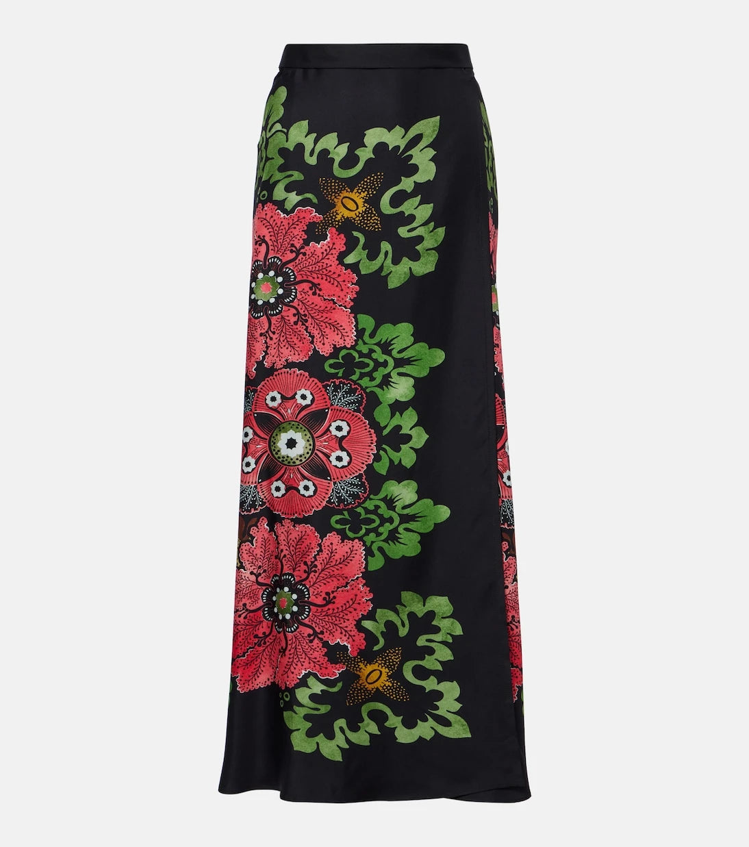 La DoubleJ - Sarong çiçekli ipek twill anvelop etek