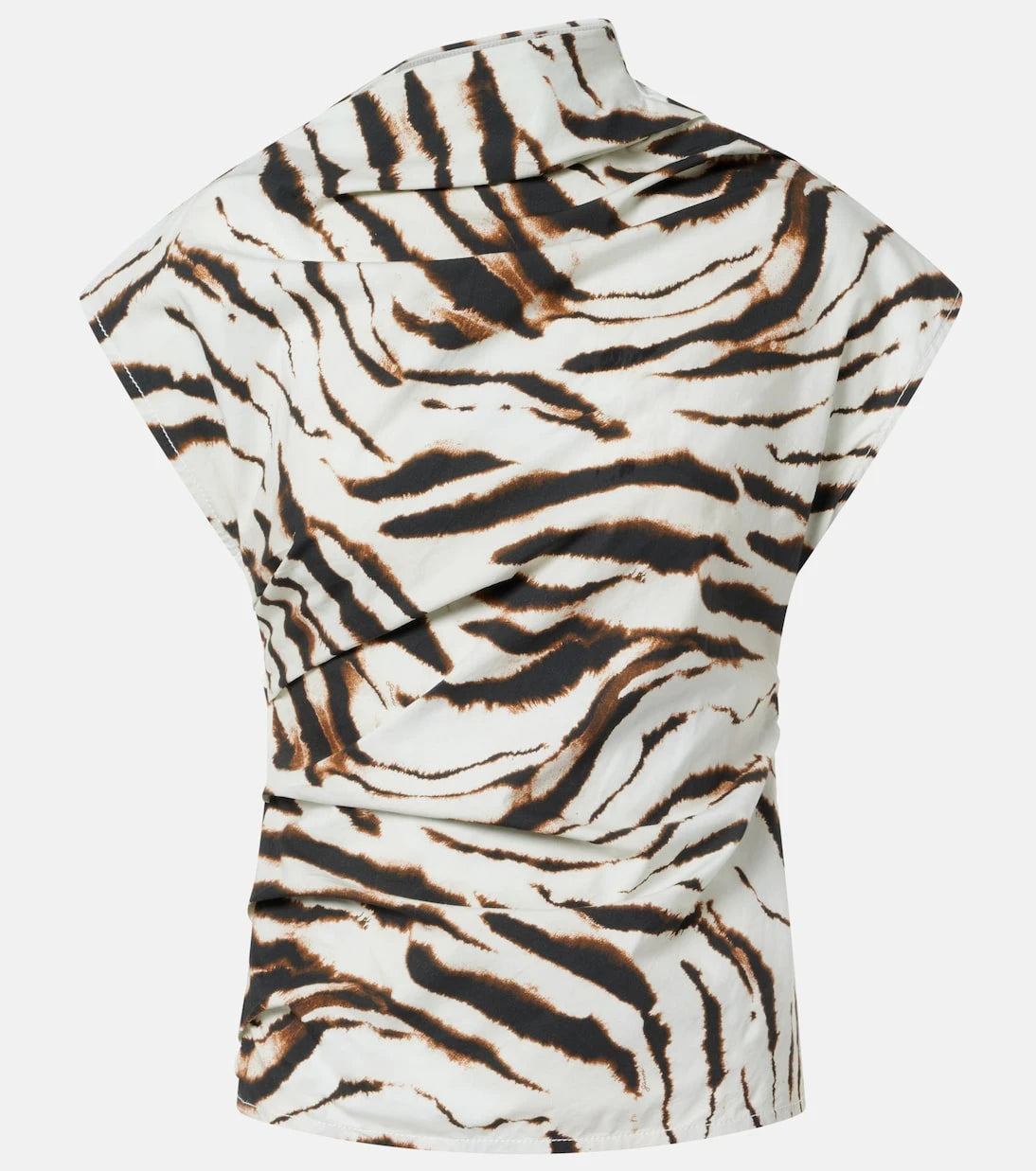 Ganni - Zebra-print cotton-blend top