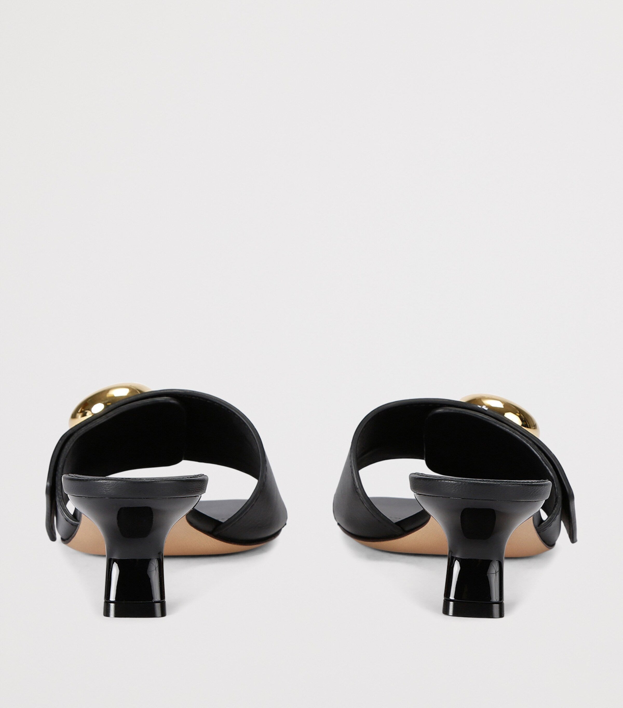 LOEWE Black Leather Pebble Mules 45