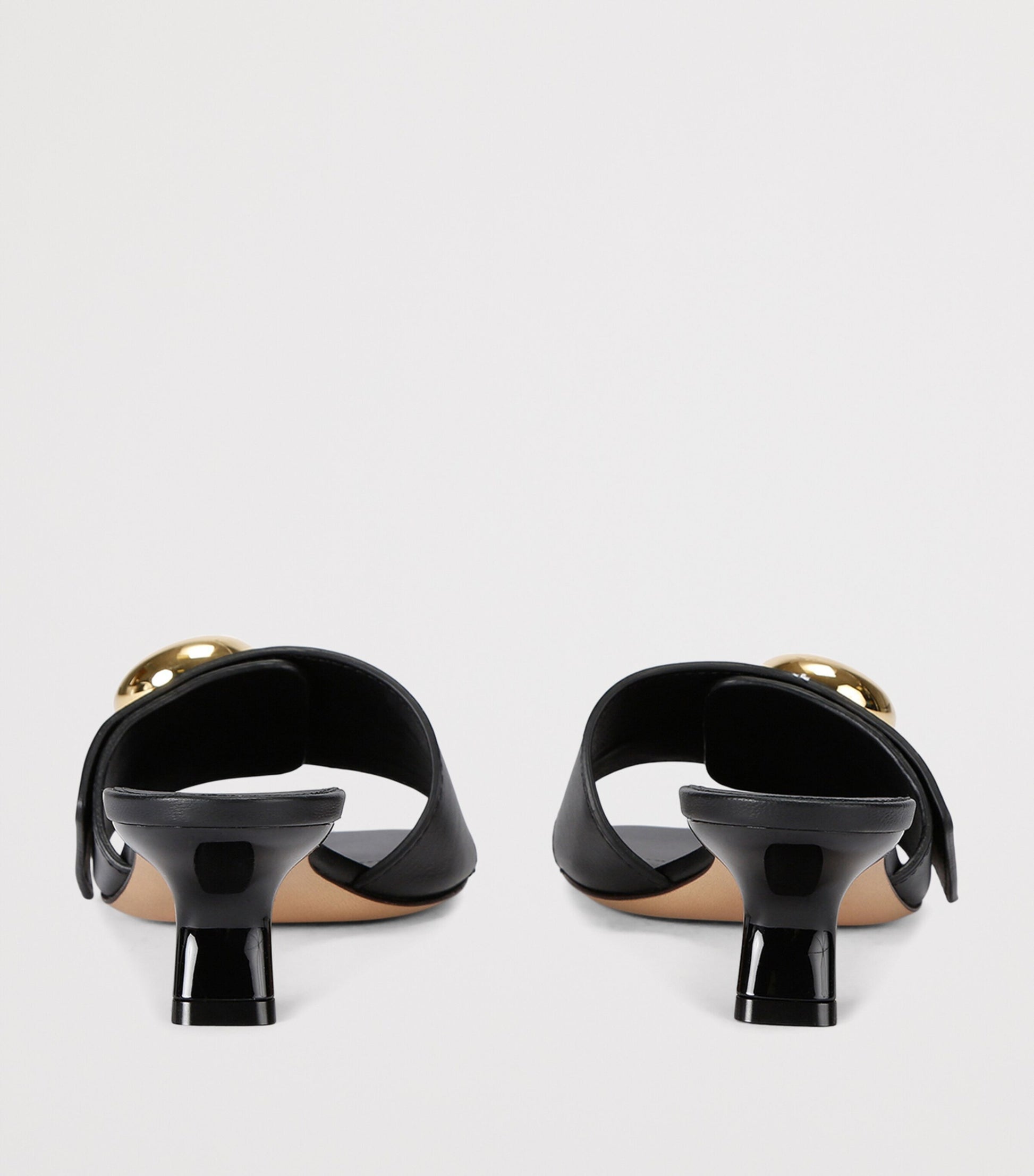 LOEWE Black Leather Pebble Mules 45