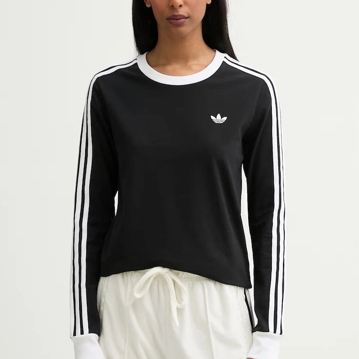 adidas Originals çocuklar için pamuk ve elastan uzun kollu bluz