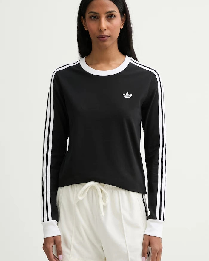 adidas Originals çocuklar için pamuk ve elastan uzun kollu bluz