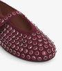 Alaïa Red Suede Embellished Ballet Flats