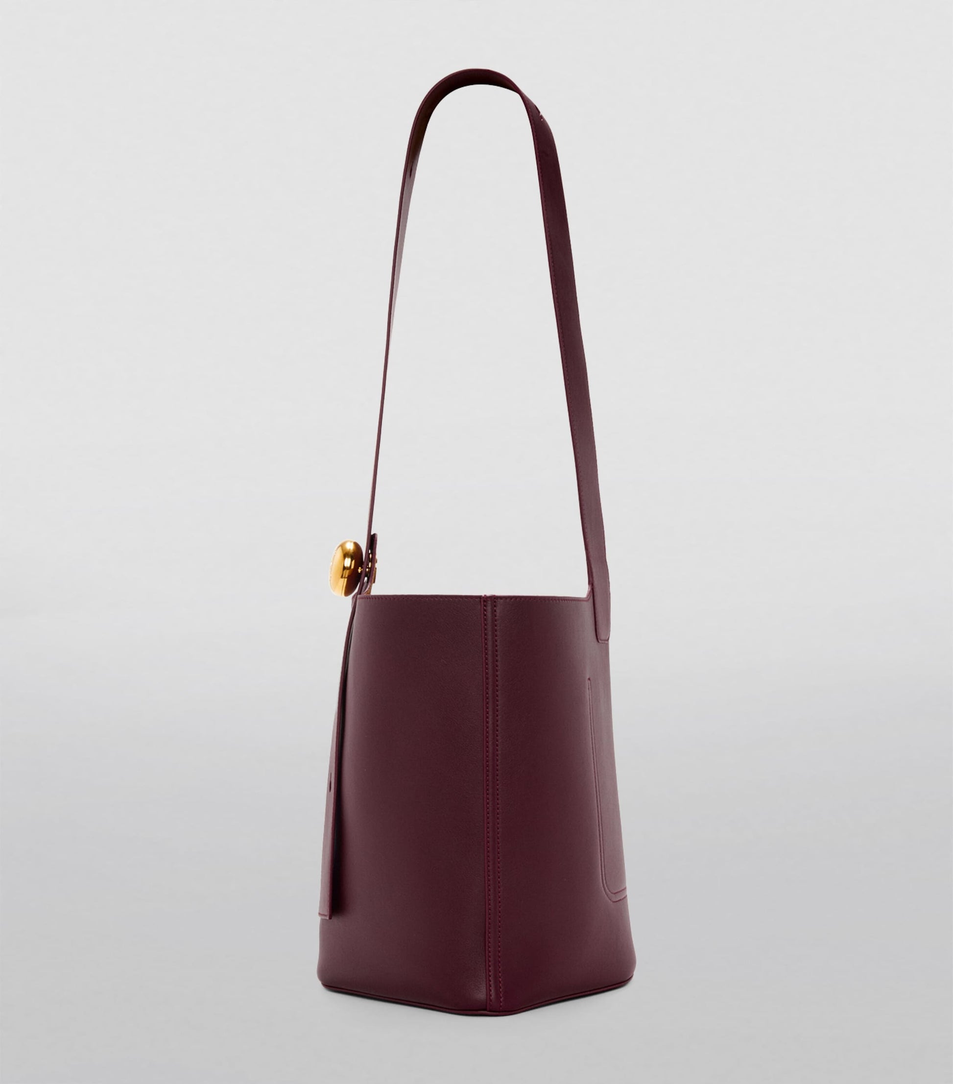 LOEWE Burgundy Medium Leather Pebble Bucket Bag