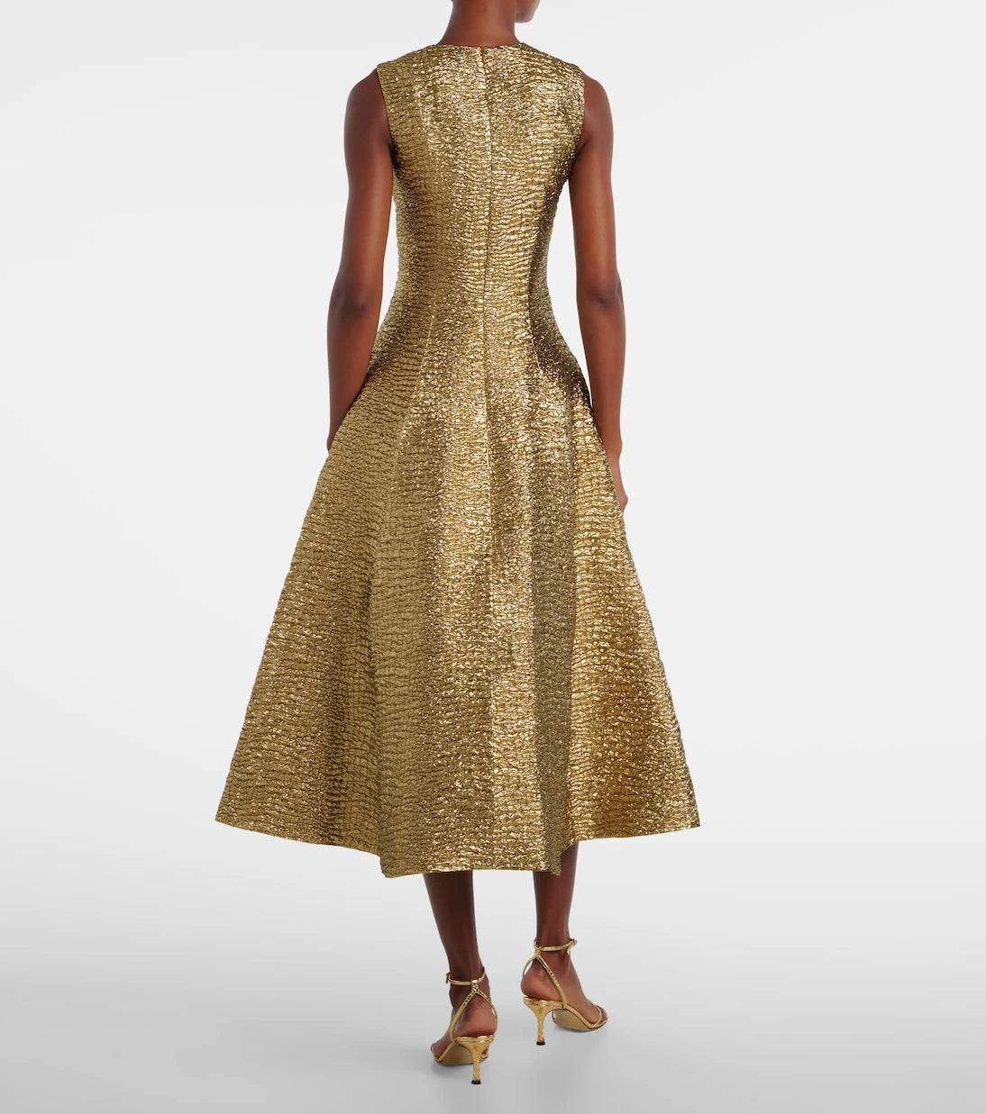 Emilia Wickstead - Mara metallic-effect seersucker midi dress