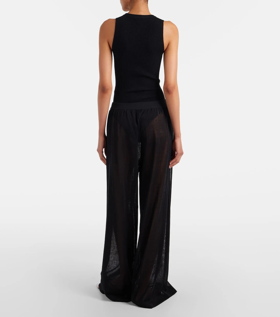 Alaïa - Linen and silk wide-leg pants