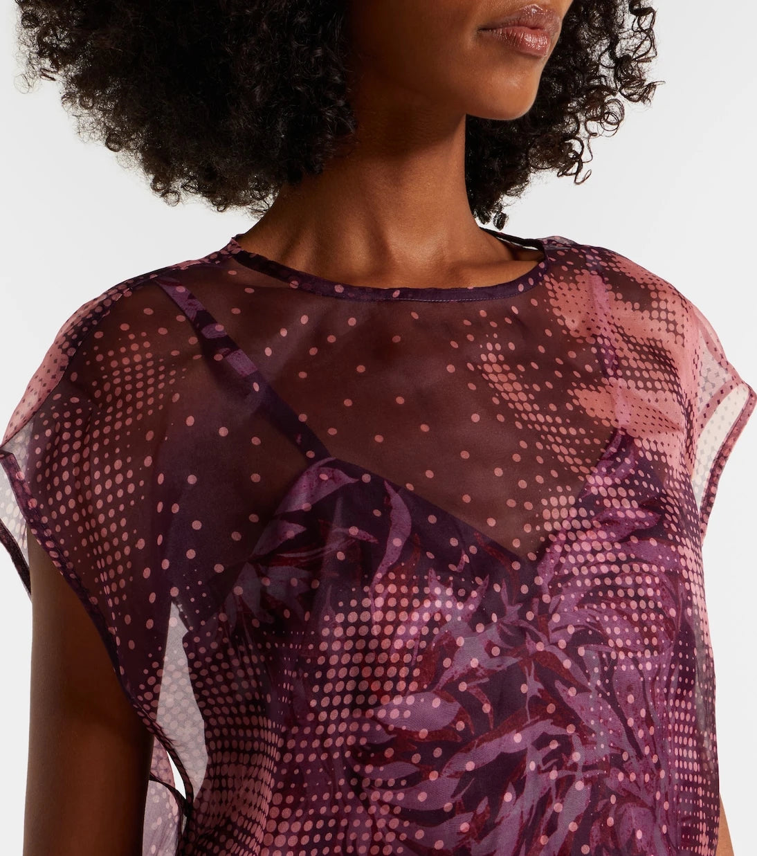 Dries Van Noten - Layered printed silk-blend top