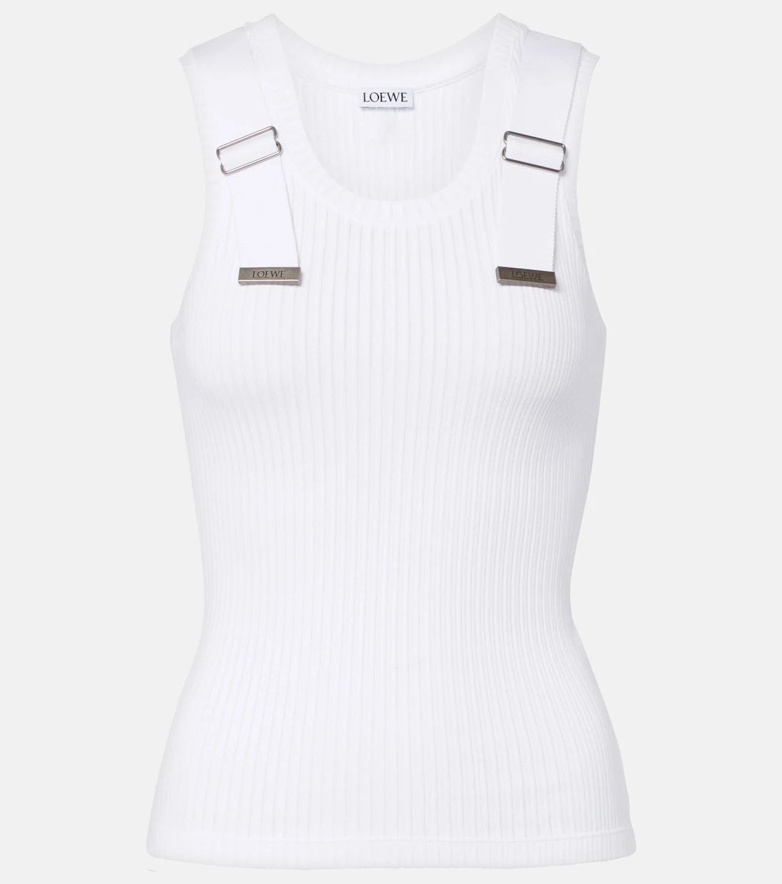 Loewe - Ribbed-knit cotton-blend tank top