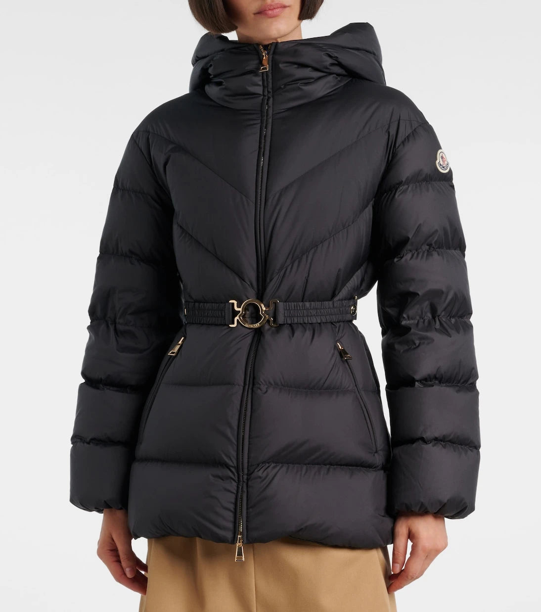 Moncler - Brosse belted hooded down jacket