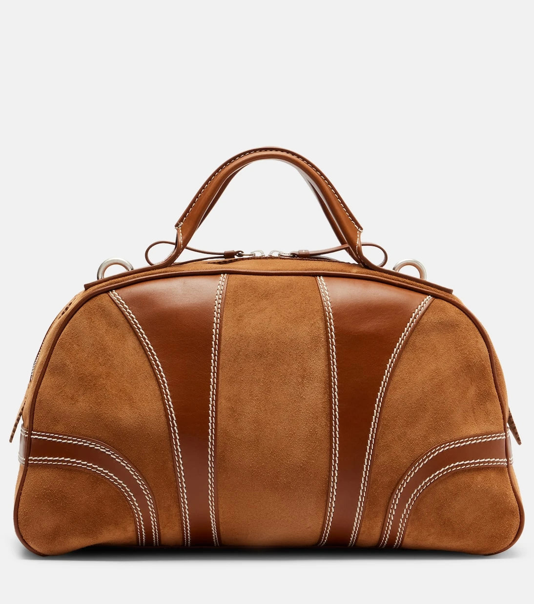 Dries Van Noten - Leather-trimmed suede top-handle bag