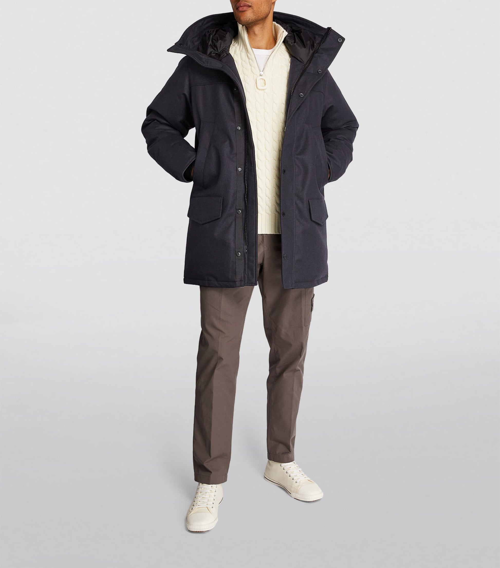 Canada Goose Navy Wool Langford Parka Jacket