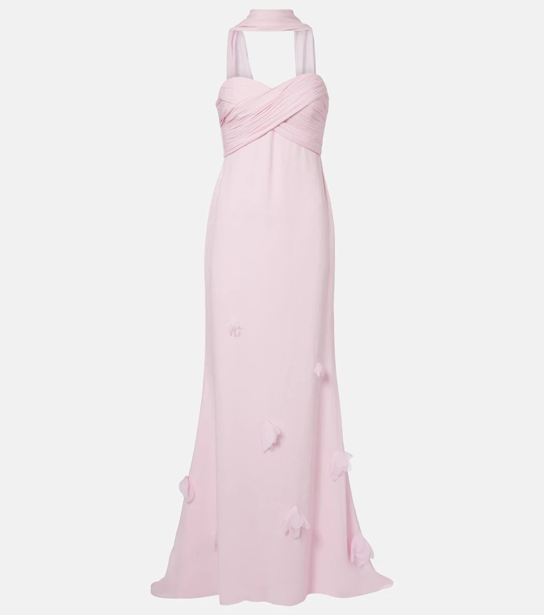 Self-Portrait - Scarf-detail georgette gown