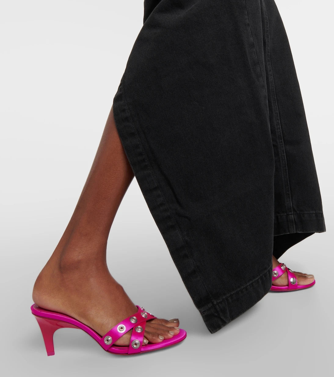 The Attico - Cosmo 60 studded satin sandals