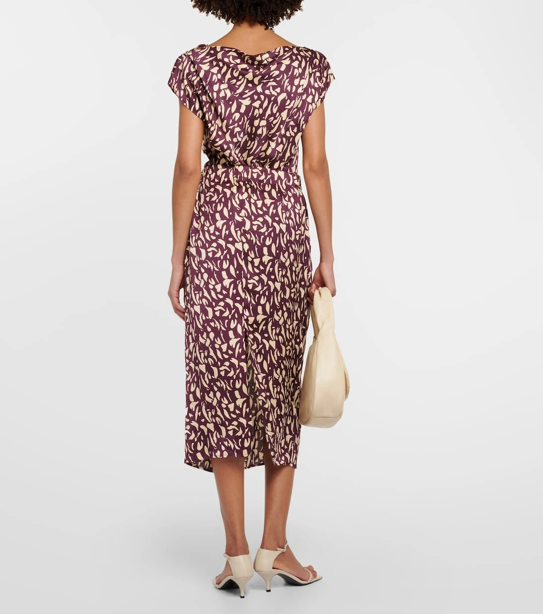 Velvet - Juno printed satin midi skirt