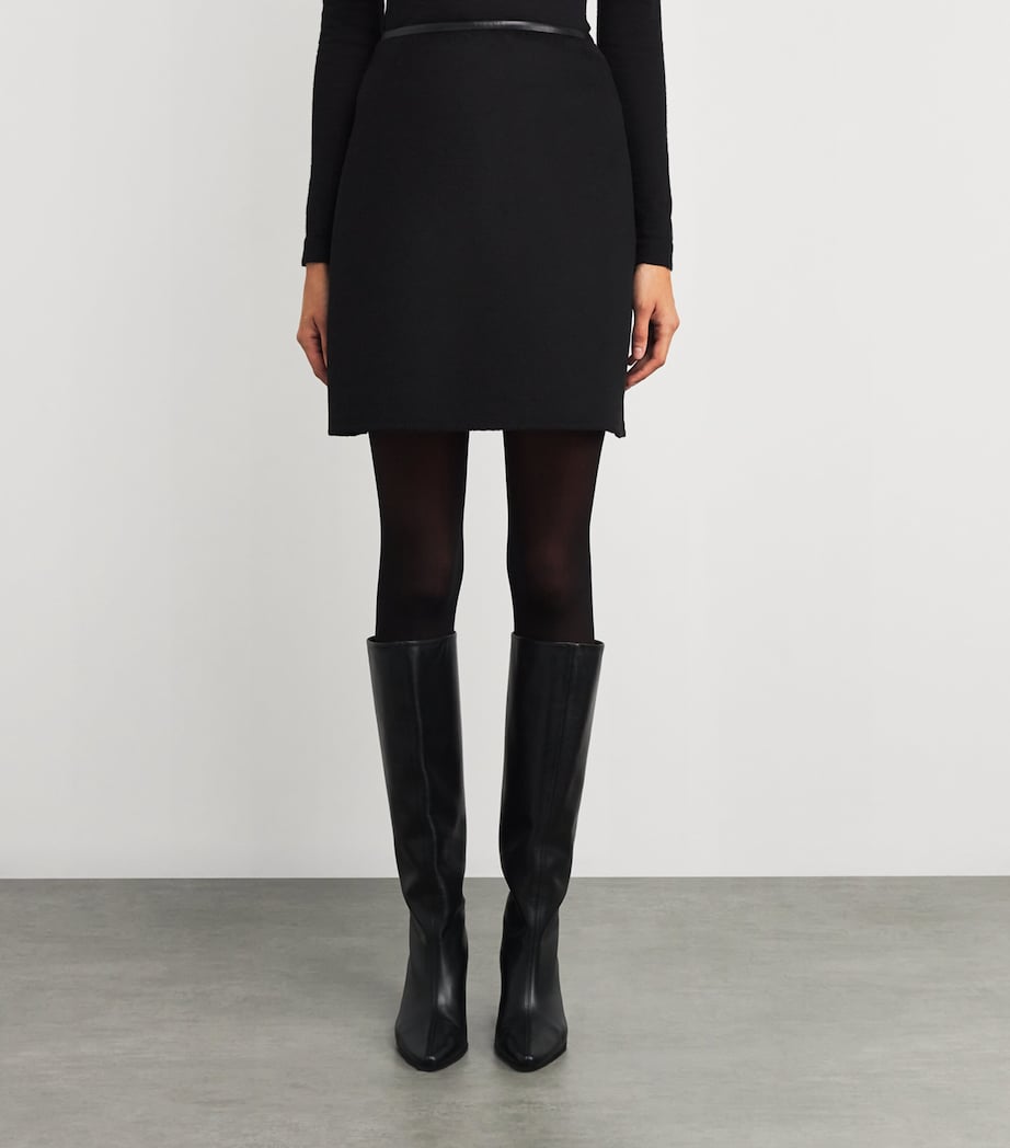 Black Wool-Cashmere Mini Skirt