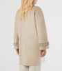 Marina Rinaldi Beige Wool Embellished-Detail Coat