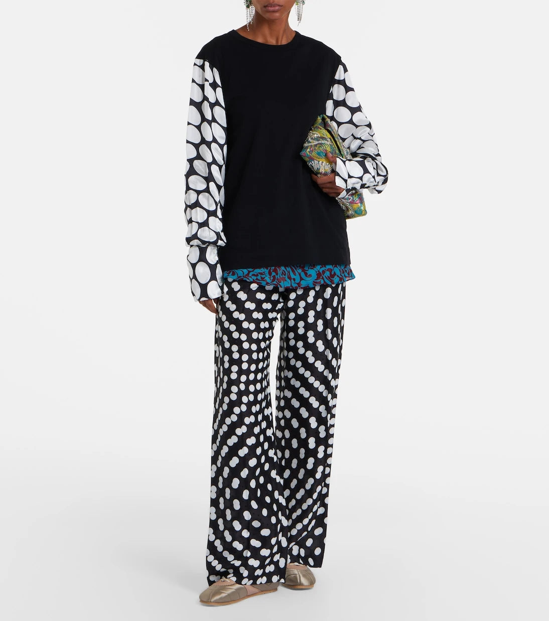 Dries Van Noten - Polka-dot cotton-blend top