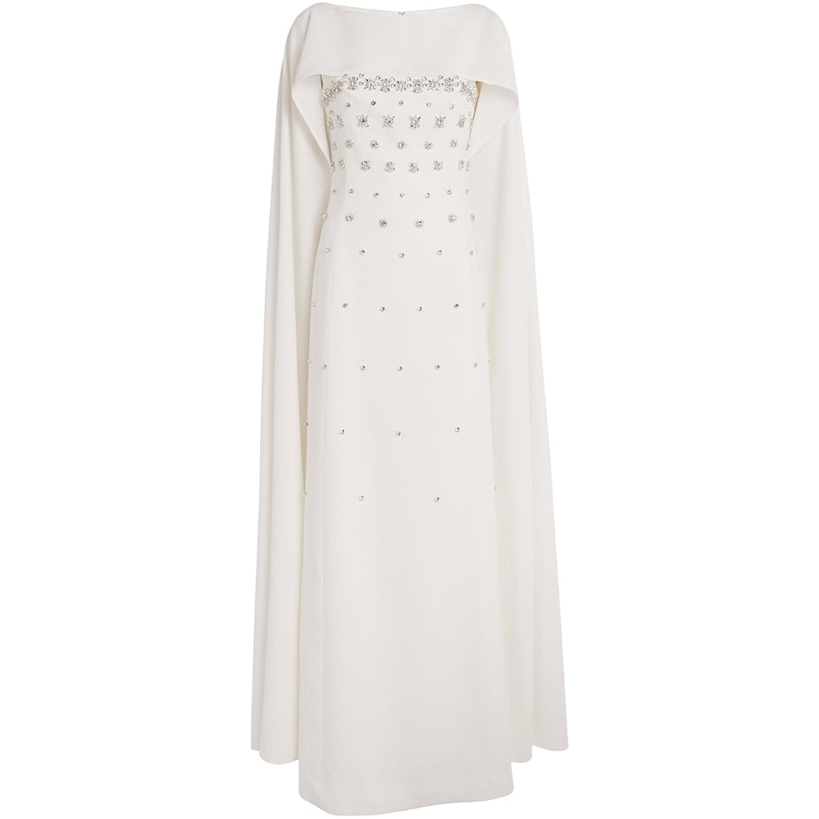 Huishan Zhang White Embellished Luanne Gown