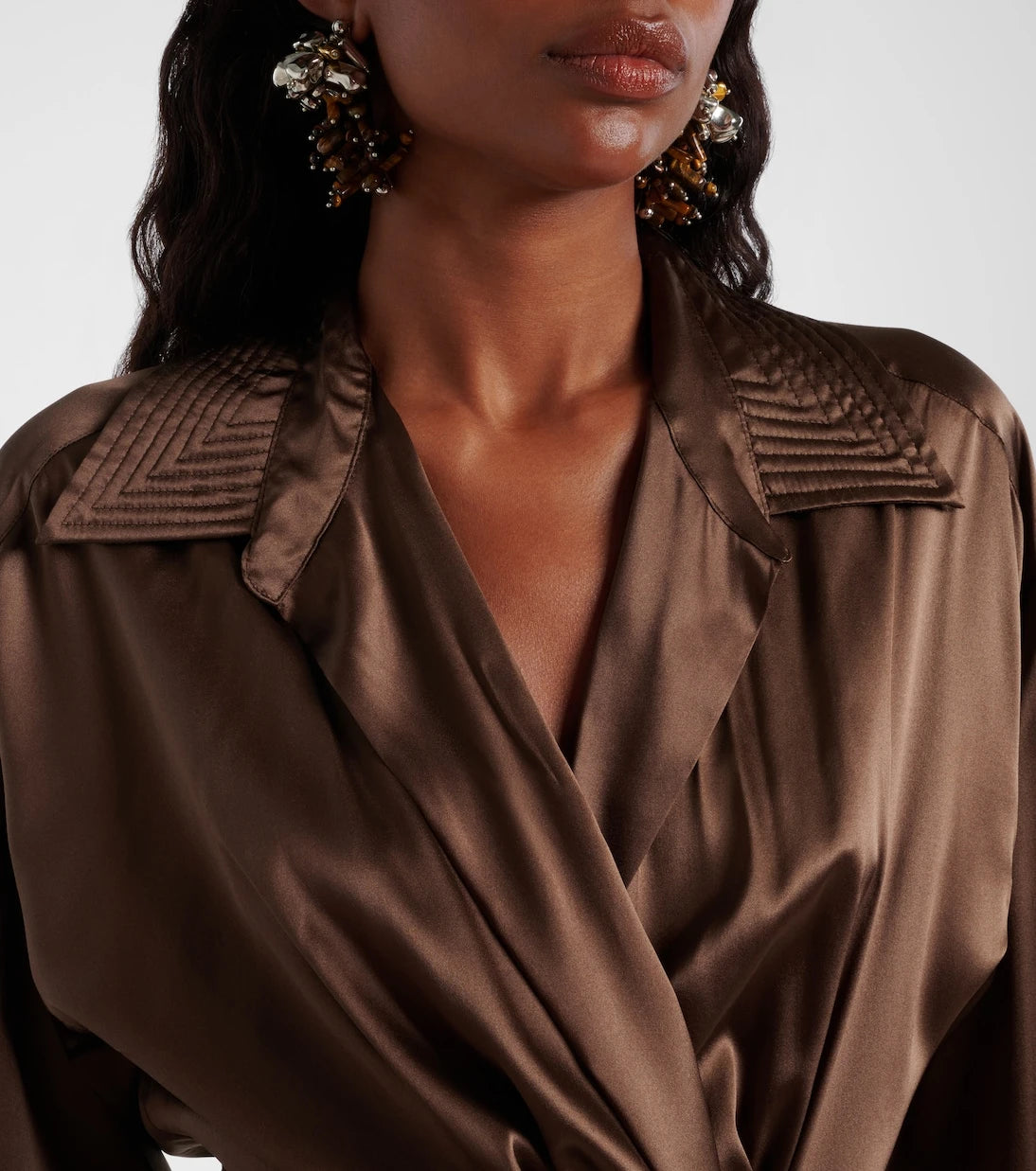 Dries Van Noten - Draped silk-blend shirt