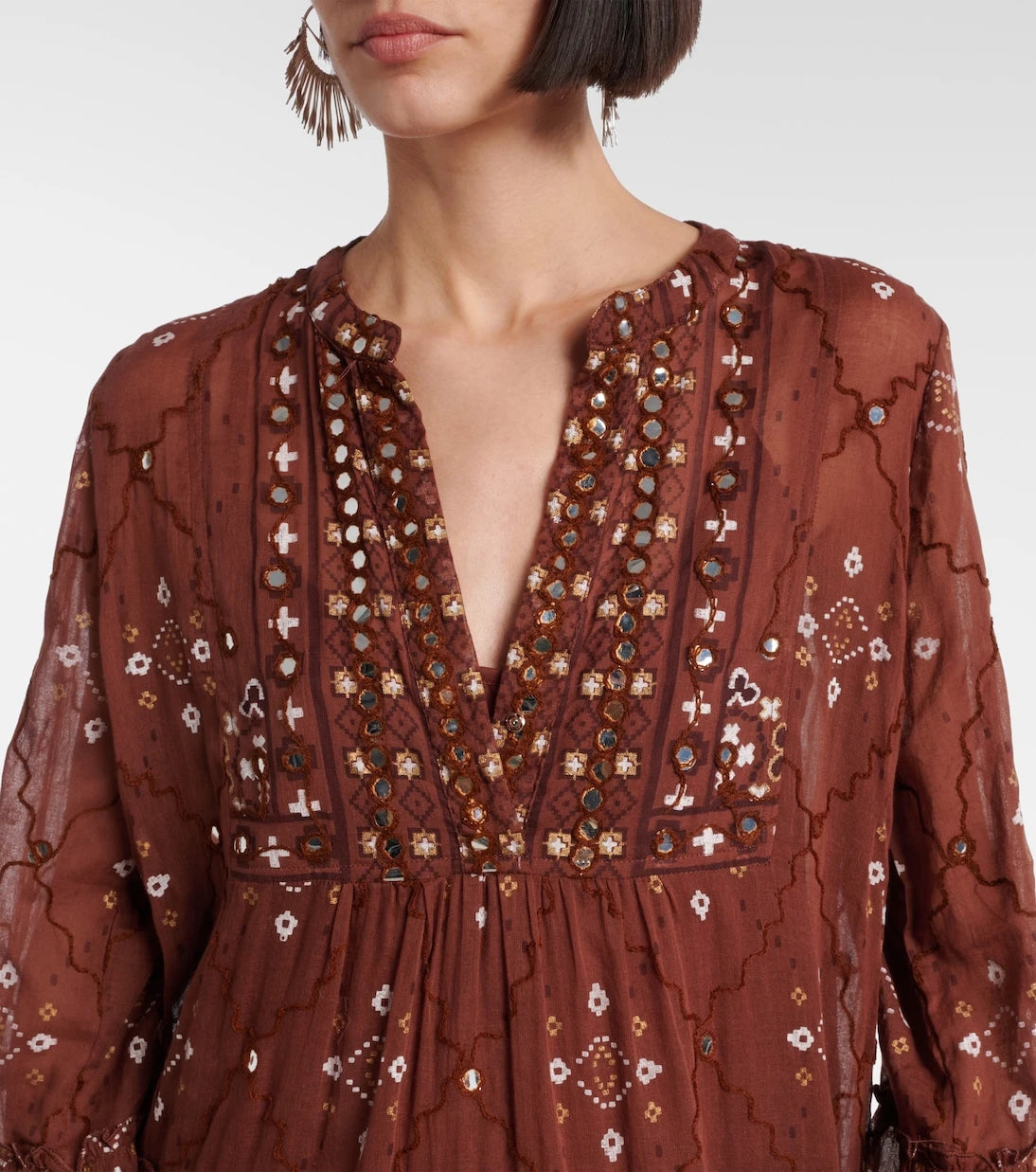 Juliet Dunn - Sequined cotton minidress