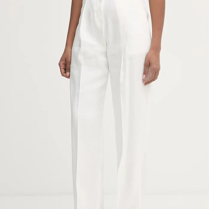 Elisabetta Franchi resmi kadın keten pantolon