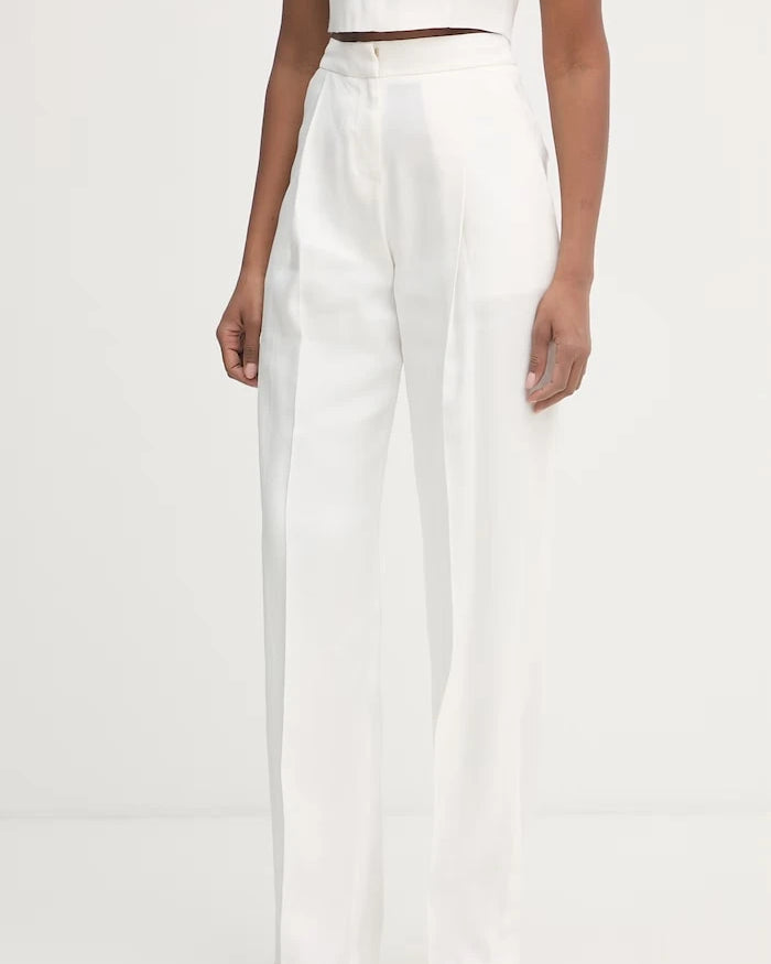 Elisabetta Franchi resmi kadın keten pantolon