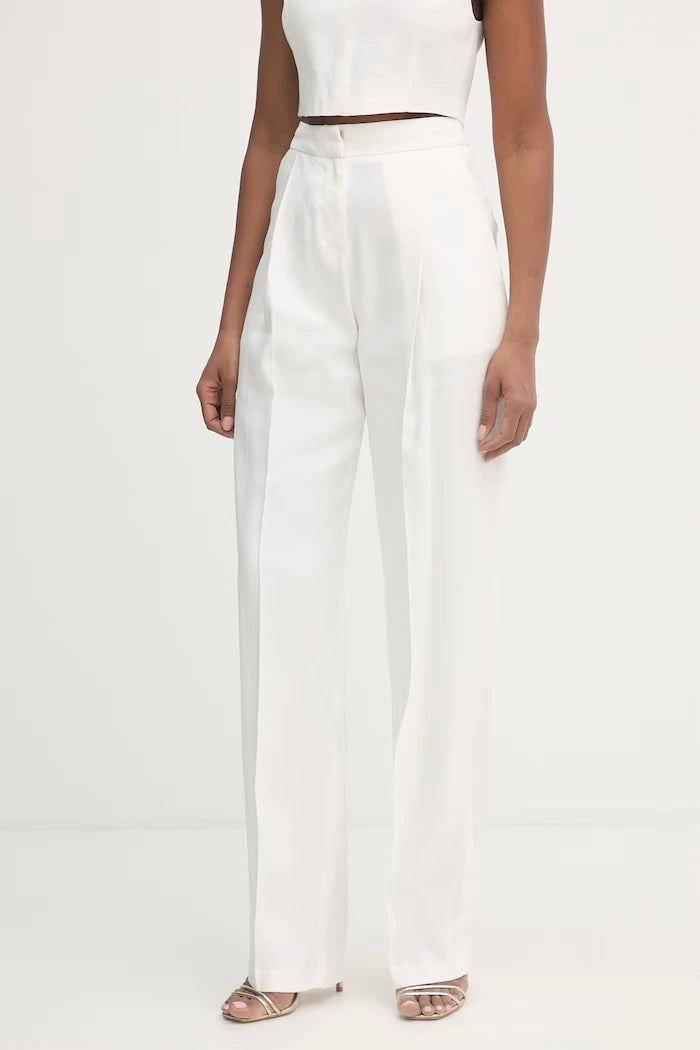 Elisabetta Franchi resmi kadın keten pantolon