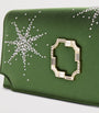 Malone Souliers Green Satin Embellished Vivien Clutch Bag