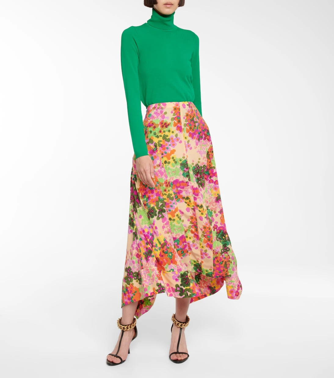 Stella McCartney - Naya floral silk midi skirt