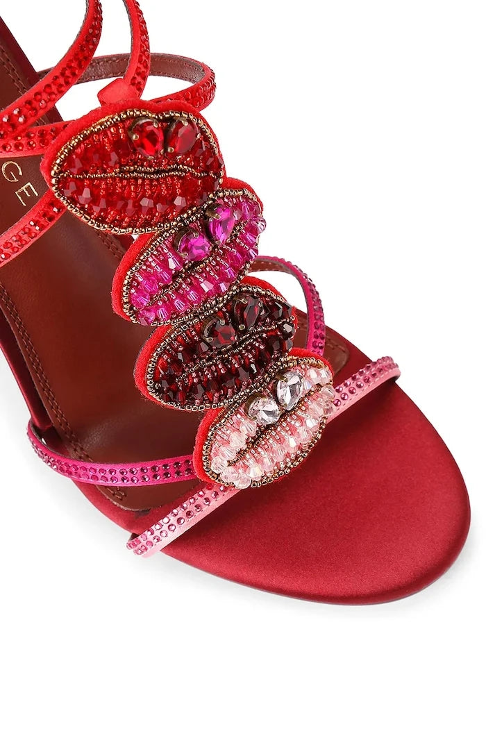 Kurt Geiger London yüksek topuklu sandalet Kiss Sandal Pink Comb Fabric