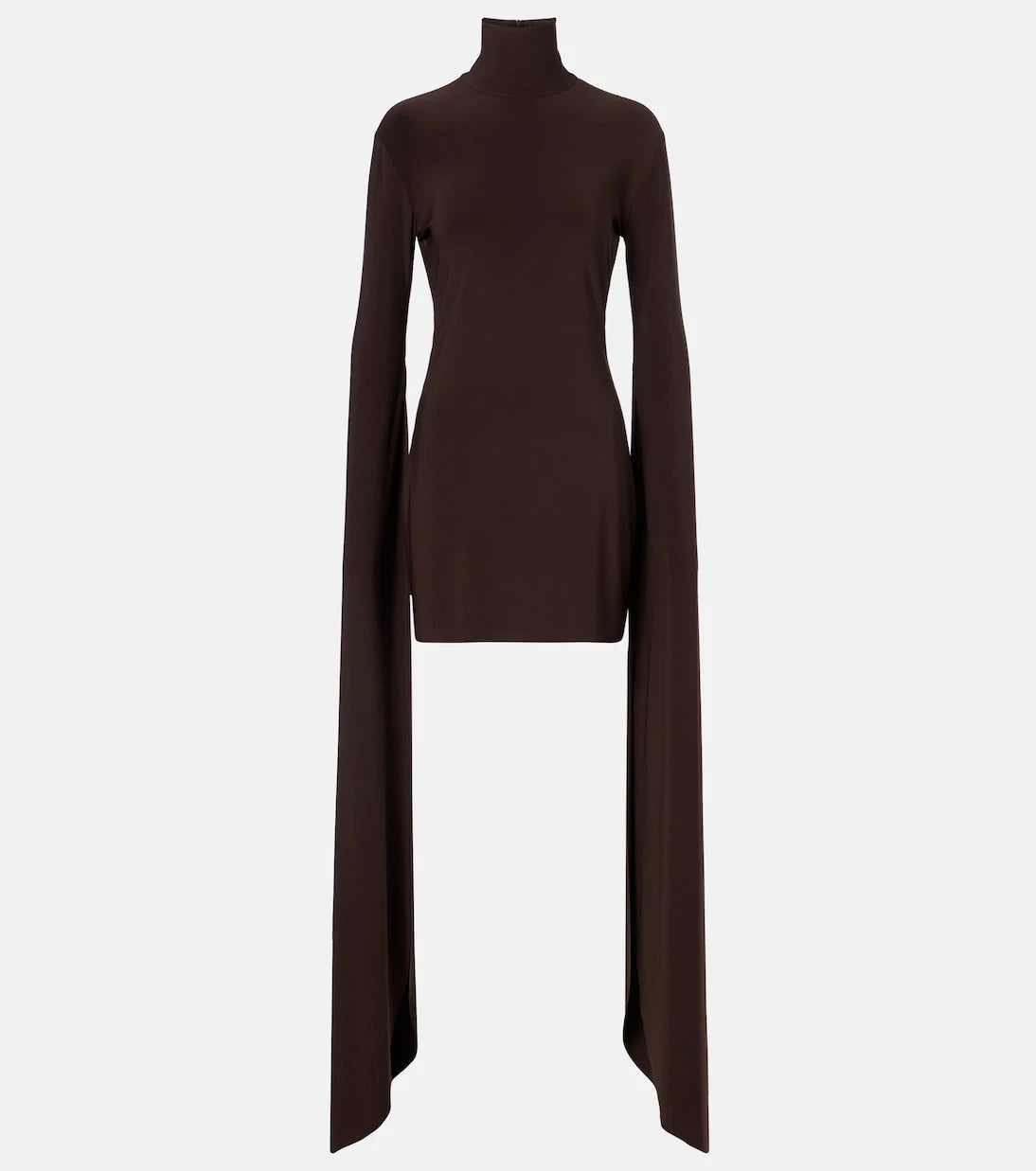 Norma Kamali - Draped turtleneck minidress