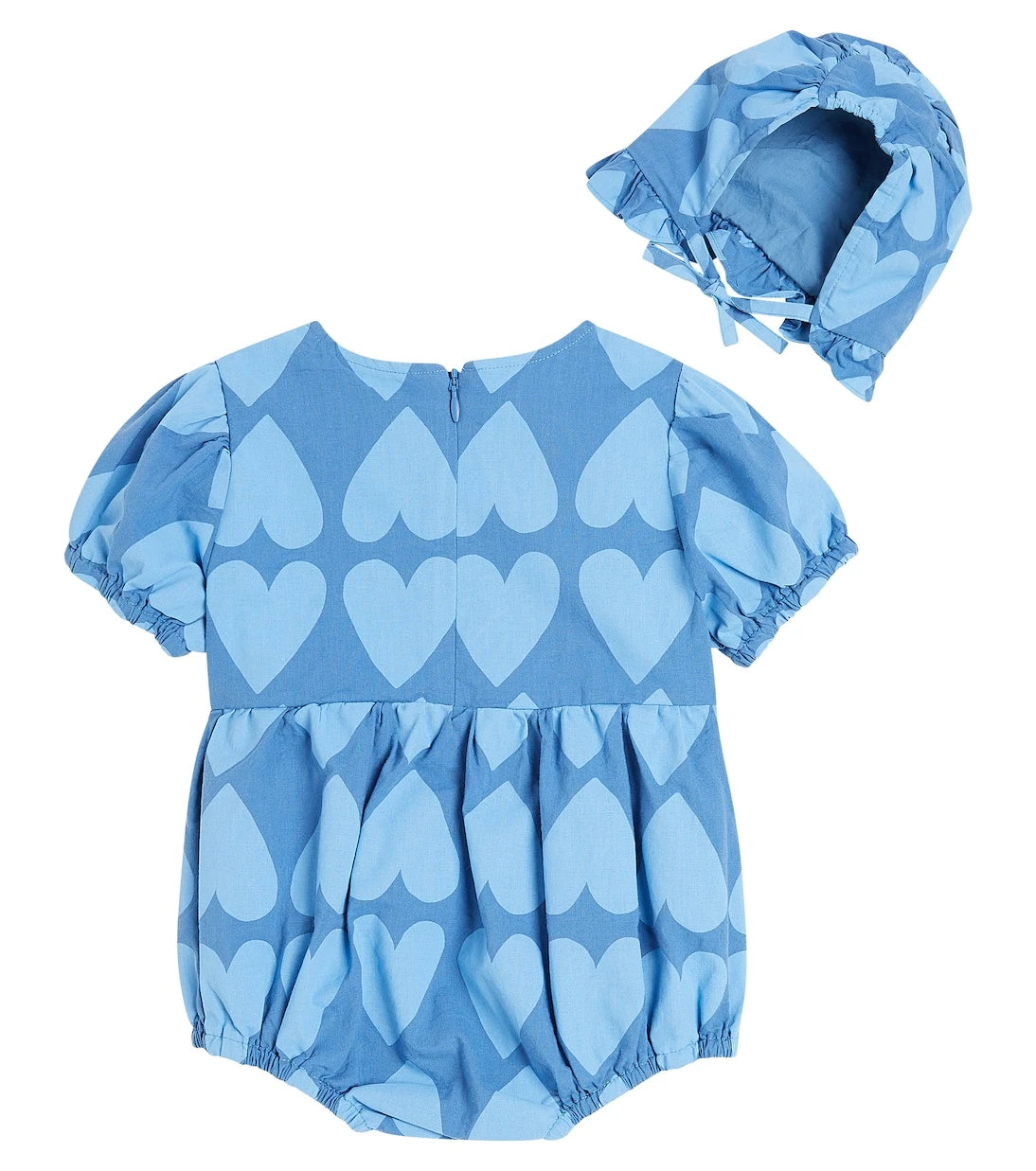 Jellymallow - Baby Heart cotton playsuit and sunhat set