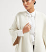 Brunello Cucinelli White Wool-Cashmere Reversible Poncho