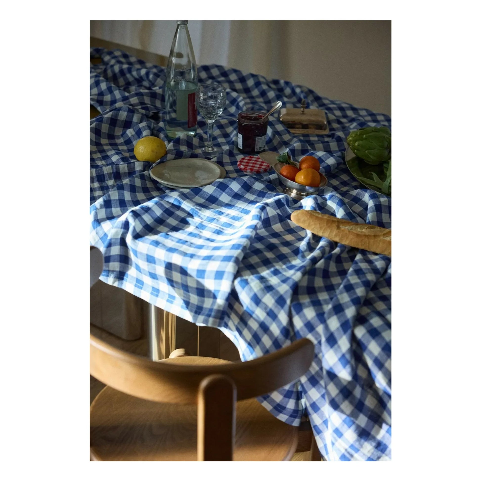 Gabrielle Paris - Vichy washed linen tablecloth | Blue