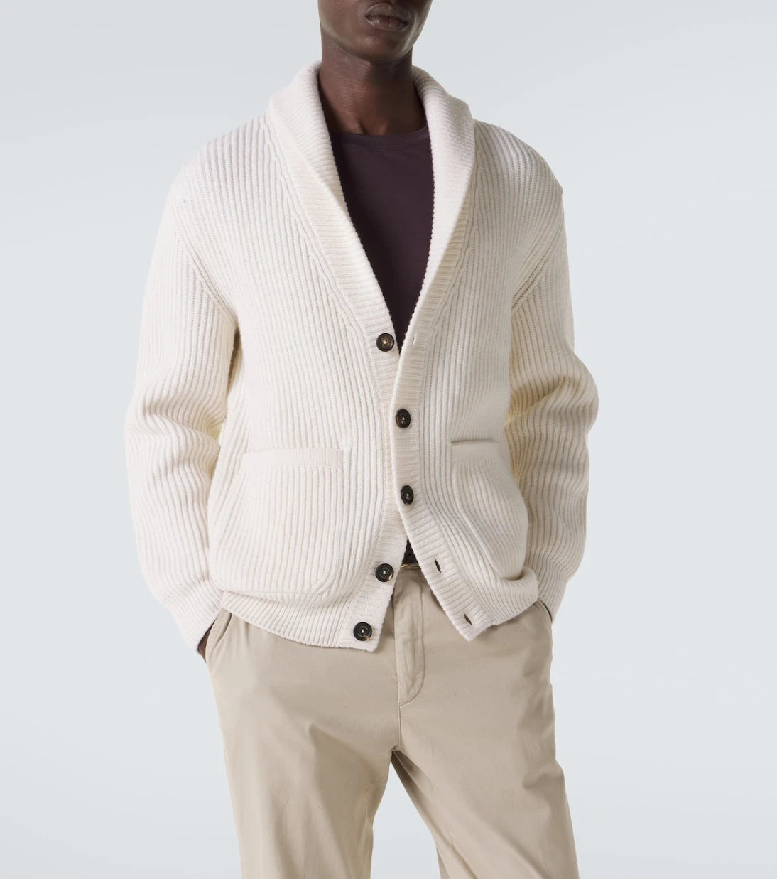Eleventy - Ribbed-knit wool cardigan