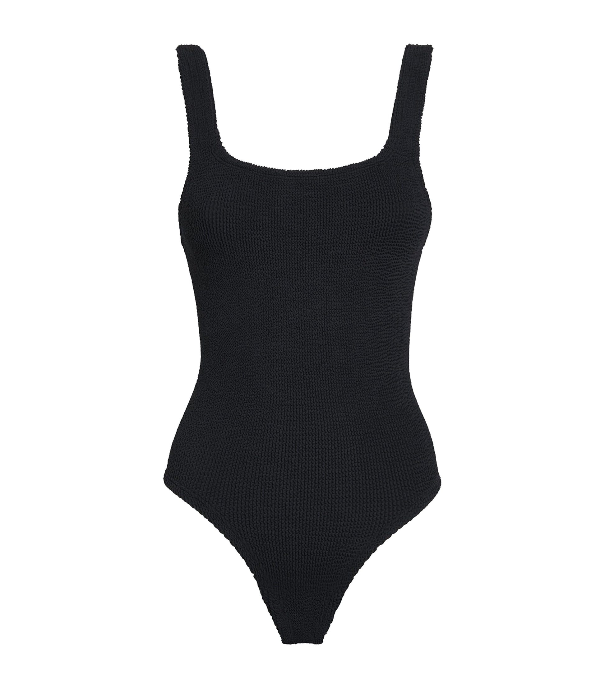 Hunza G Black Coverage Square-Neck Swimsuit