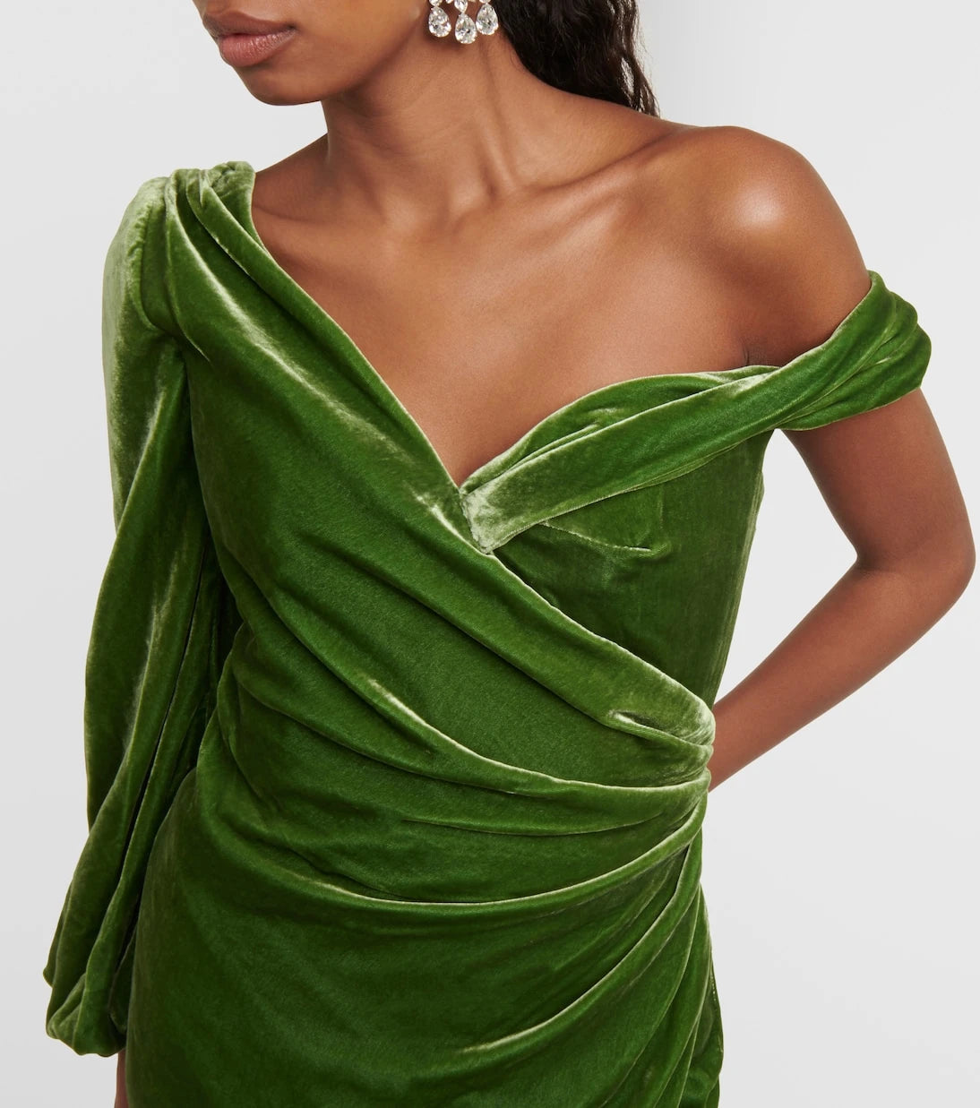 Costarellos - Rubinia silk-blend velvet gown