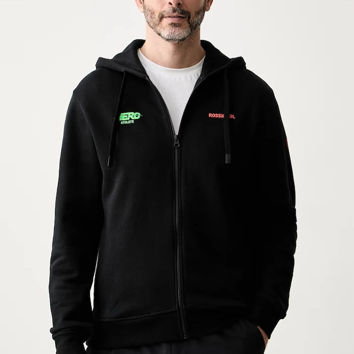 Rossignol erkek pamuklu fermuarlı kapüşonlu sweatshirt HERO